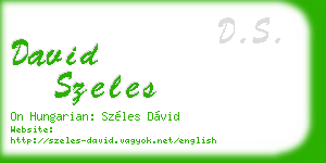 david szeles business card