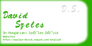 david szeles business card